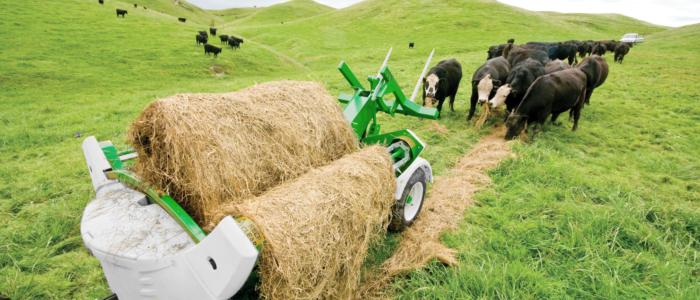 Alimentador de pacas arrastrado sin cadena Hustler Chainless TX205