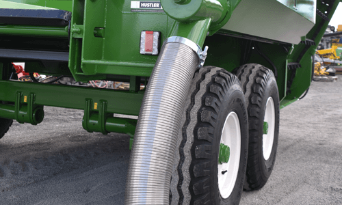 Flexible Stainless Steel Tube Chute - Grain Feed Out Trailers | Grain Feed Out Carts | Livestock Grain Feeders | Grain Feeding Trailer | Hustler Equipment