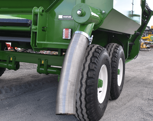 Flexible Stainless Steel Tube Chute - Grain Feed Out Trailers | Grain Feed Out Carts | Livestock Grain Feeders | Grain Feeding Trailer | Hustler Equipment