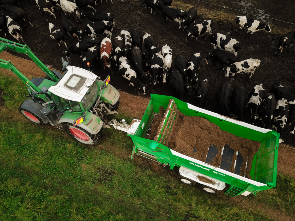 EzFeed High view feeding silage out to dairy cows