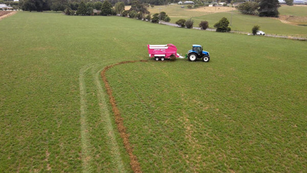 pink hustler ezfeed silage wagon